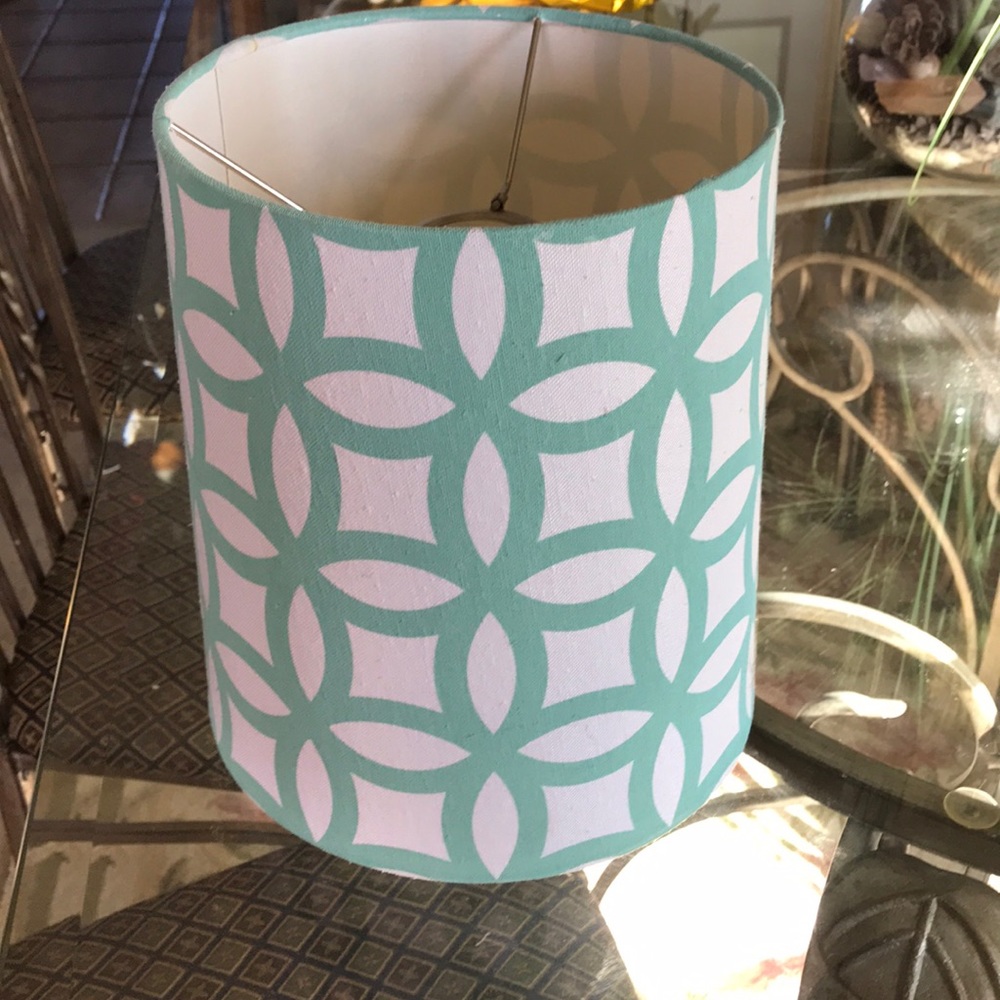 Teal & White Lampshade